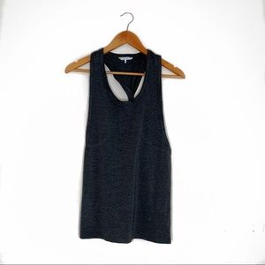 C & C California twist racer back gray tank top M